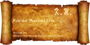 Karda Maximilla névjegykártya